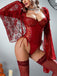 Roter 60er Spitzen-Korsettbody