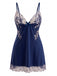 [Übergröße] 50er Nachtkleid mit Spitzen-Mesh und Schleife