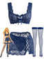 50er Dessous-Set aus floraler Spitze mit Schnürdetails