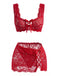 50er Dessous-Set aus floraler Spitze mit Schnürdetails
