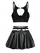 Schwarzes 50er Dessous-Set mit Cut-outs und Riemchendetails