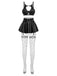 Schwarzes 50er Dessous-Set mit Cut-outs und Riemchendetails