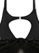 Schwarzes 50er Dessous-Set mit Cut-outs und Riemchendetails