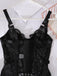 50er Dessous-Set mit transparenter Spitze und Strumpfhalter-Chemise