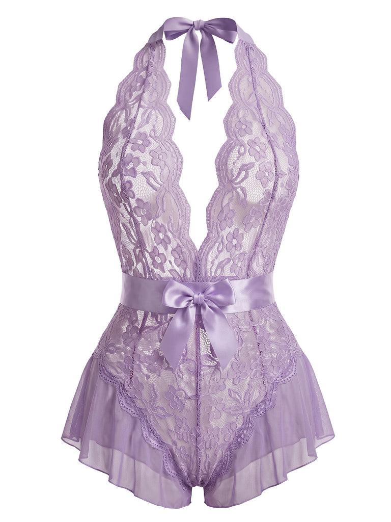 30er Dessous mit Spitze und Satinschleife