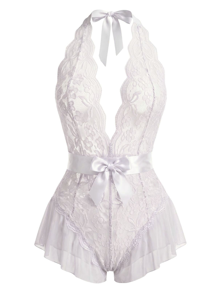 30er Dessous mit Spitze und Satinschleife