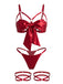 Grünes 30er Dessous-Set mit Schleife und Cut-out