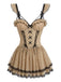 Khaki 50er Babydoll-Nachtkleid mit Polka-Dots und Spaghettiträgern
