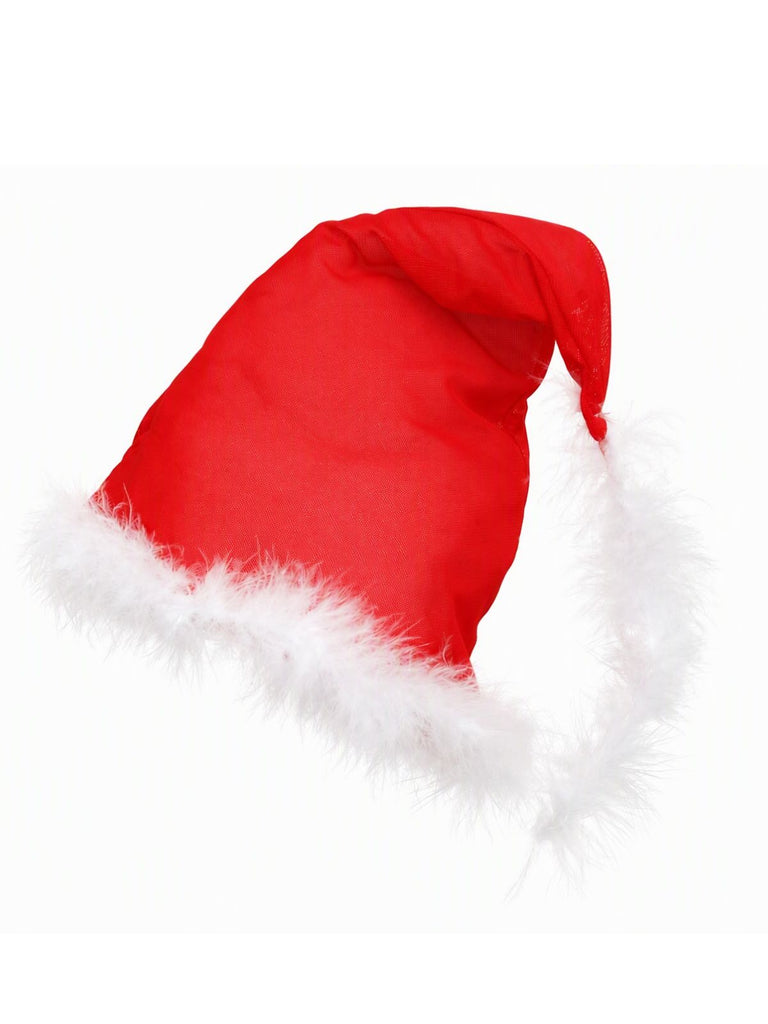 Rotes 60er Weihnachts-Dessous-Set mit Kunstfellbesatz und Schleifen