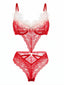 Roter 50er Weihnachts-Dessousbody mit Spitze und Kunstfellbesatz
