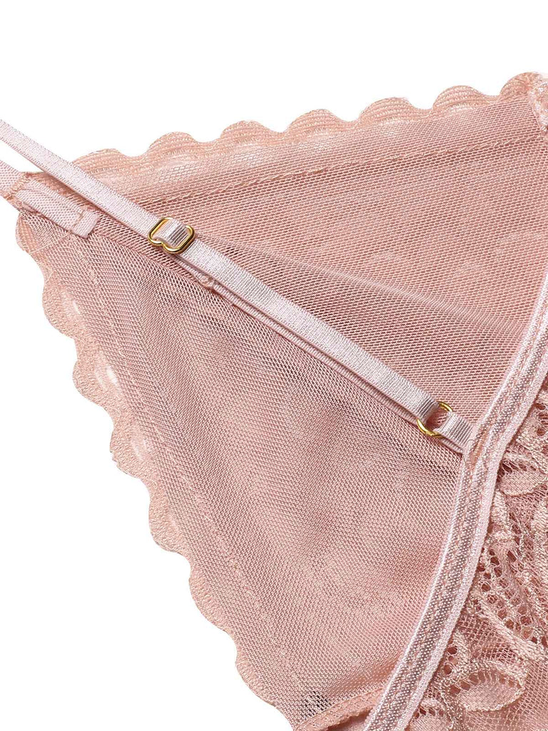 Grün 1960er Spaghetti Träger Spitze Transparent Nachthemd