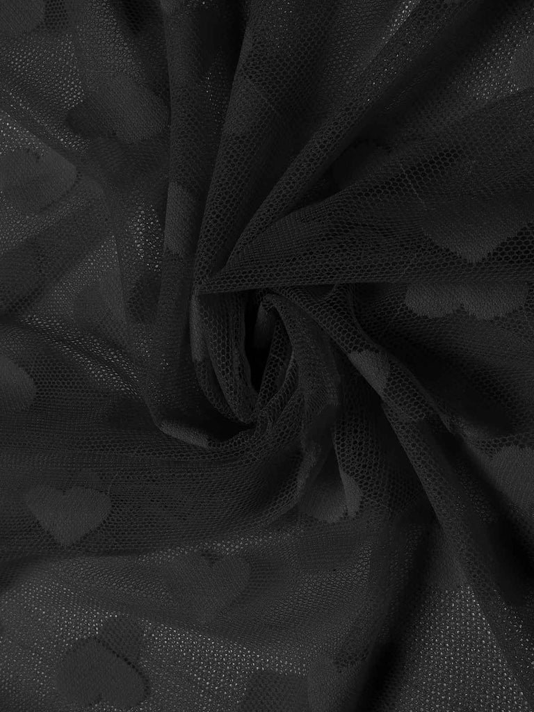 1930er Herz Dot Spitze Spaghettiträger Nachthemd