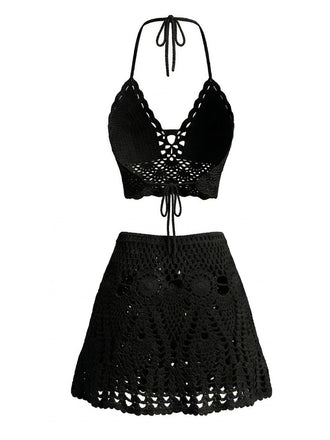 Häkel-Strandkleid aus den 1980er Jahren – Vintage-Mode, Retro-Stil