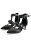 Vintage Kunstleder Spitz Nieten Sandalen