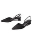 Spitz Uni Slingback Niedriger Blockabsatz Schuhe