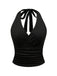 Schwarz 1980er-halter-wickel-top