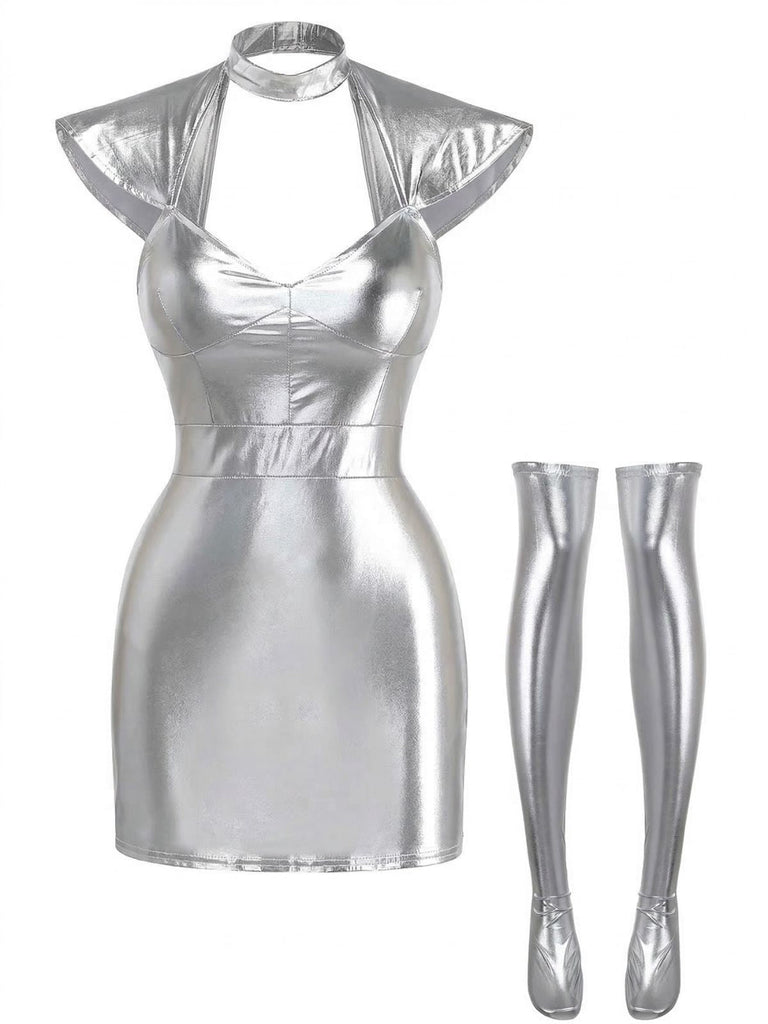 Silber 60er mit Neckholder und Metallic
