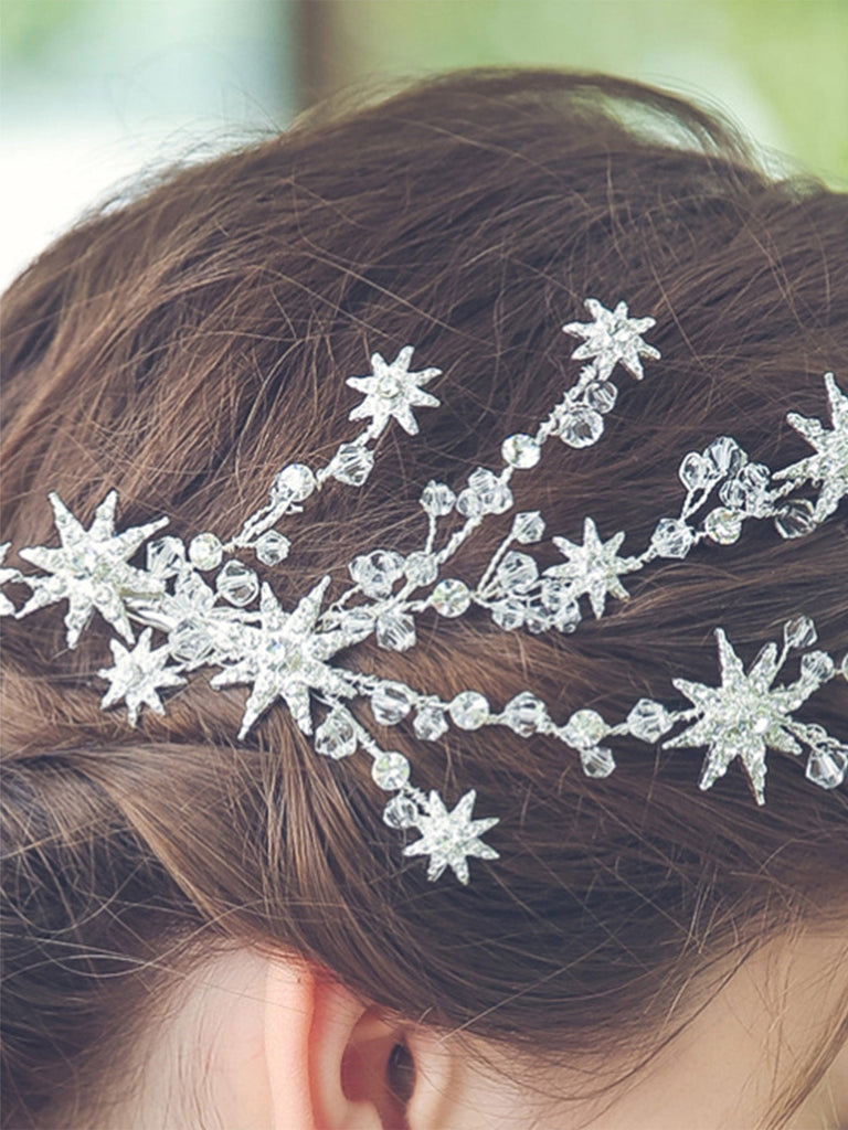 Silbere Haarspange mit Stern und Strass