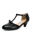 Einfarbige Mary-Jane-Heels mit Schleife und Knöchelriemen