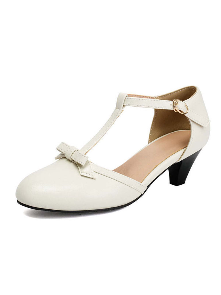 Pumps mit Schleife und Knöchelriemen