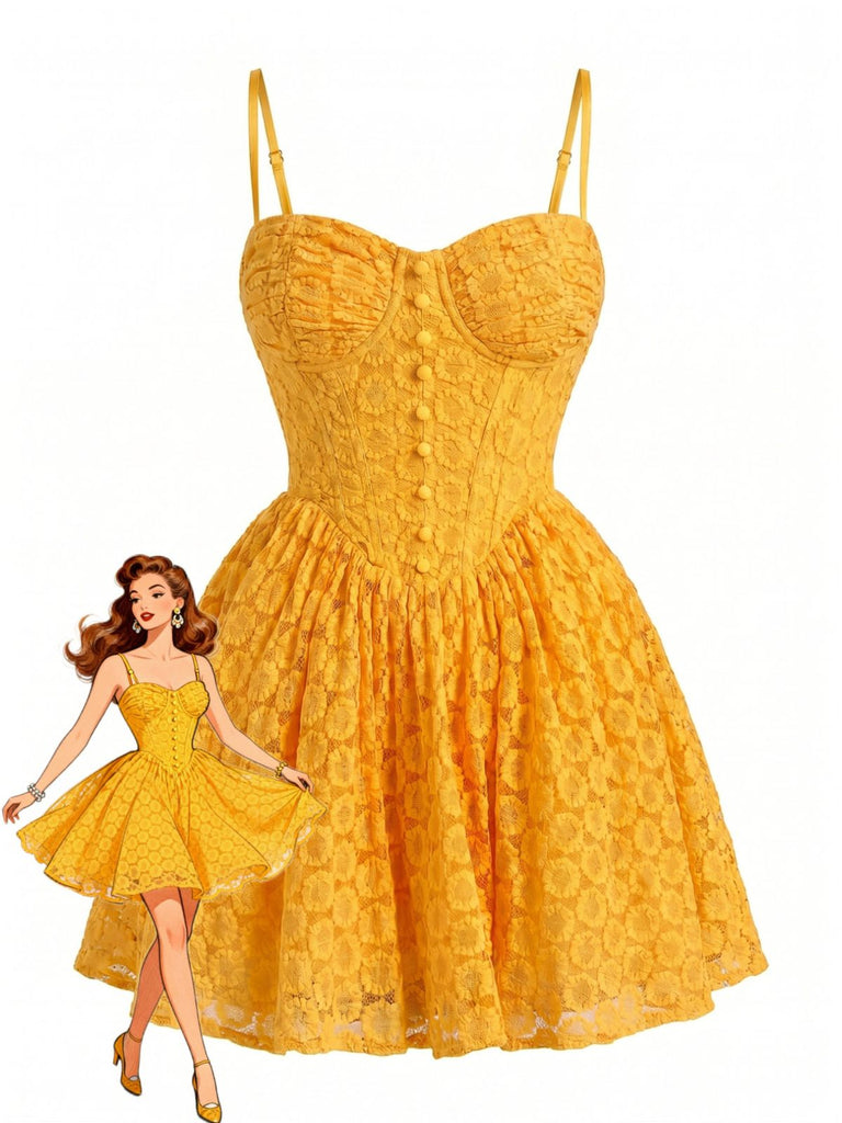 50er Kleid mit rückenfrei und Spitze