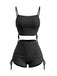 40er Vintage Tankini-Set mit Spaghettiträger und gerafft