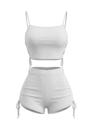 40er Vintage Tankini-Set mit Spaghettiträger und gerafft