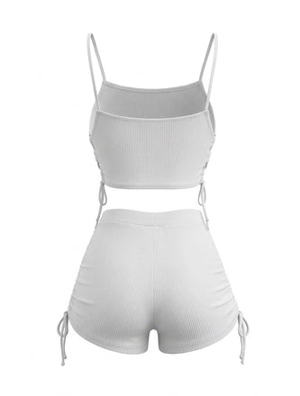 40er Vintage Tankini-Set mit Spaghettiträger und gerafft