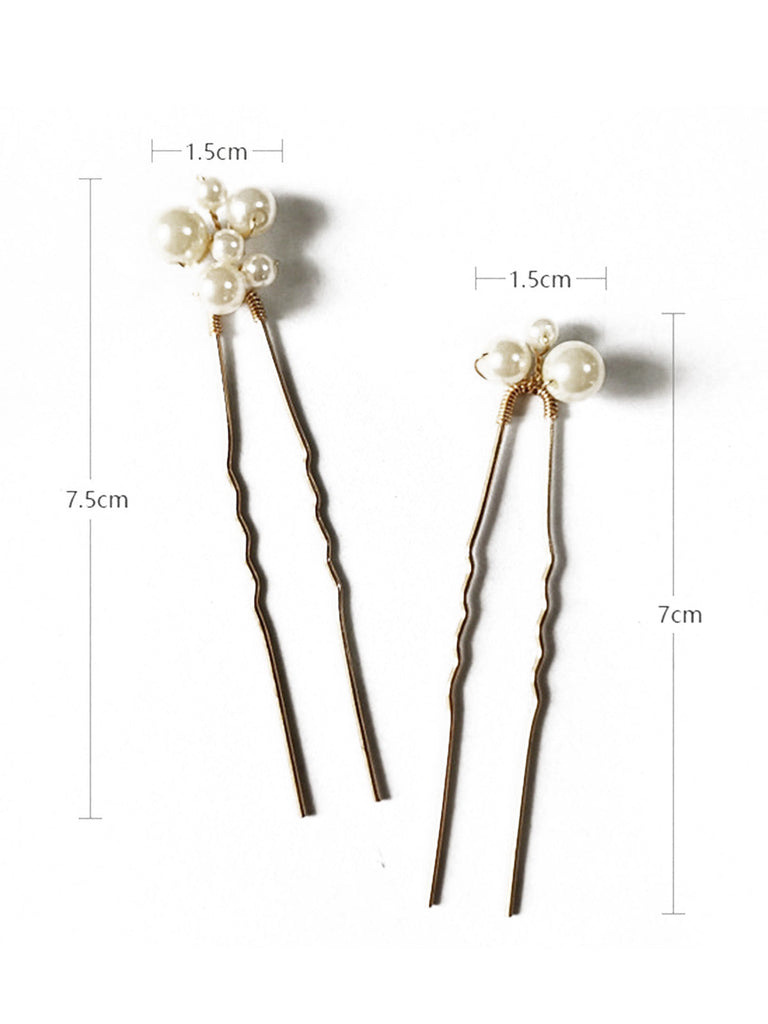 Vintage Braut-Haarnadel-Set mit Perlen