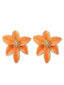 Vintage Ohrstecker mit Emaille und Lilien