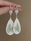 Vintage Ohrringe mit chinesischer Jade-Anhänger im Ethno-Stil