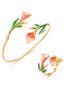 Vintage Armreif & Ring Set mit Blumenmuster