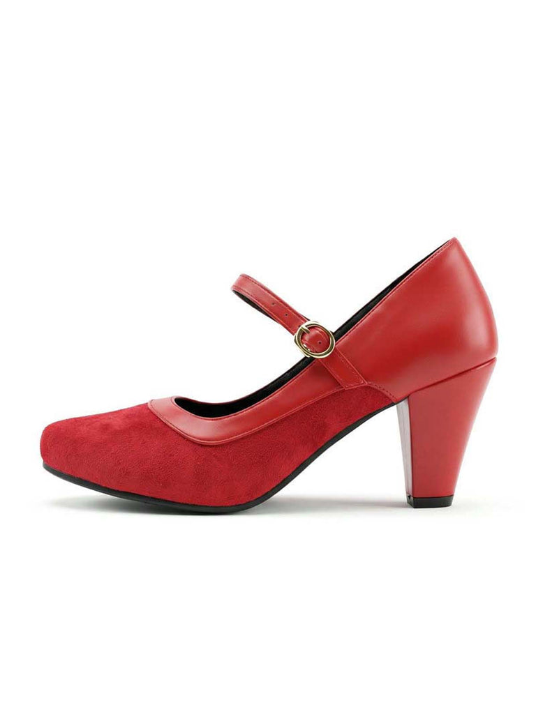 Vintage Pumps mit Spitz und Blockabsatz