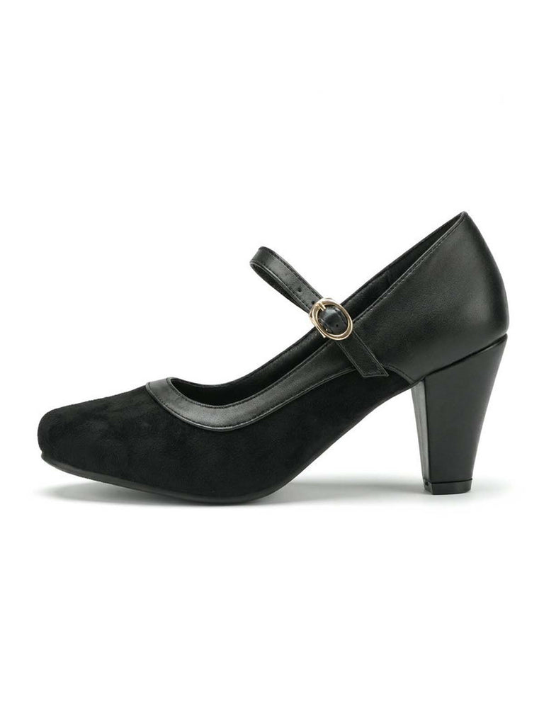 Vintage Pumps mit Spitz und Blockabsatz