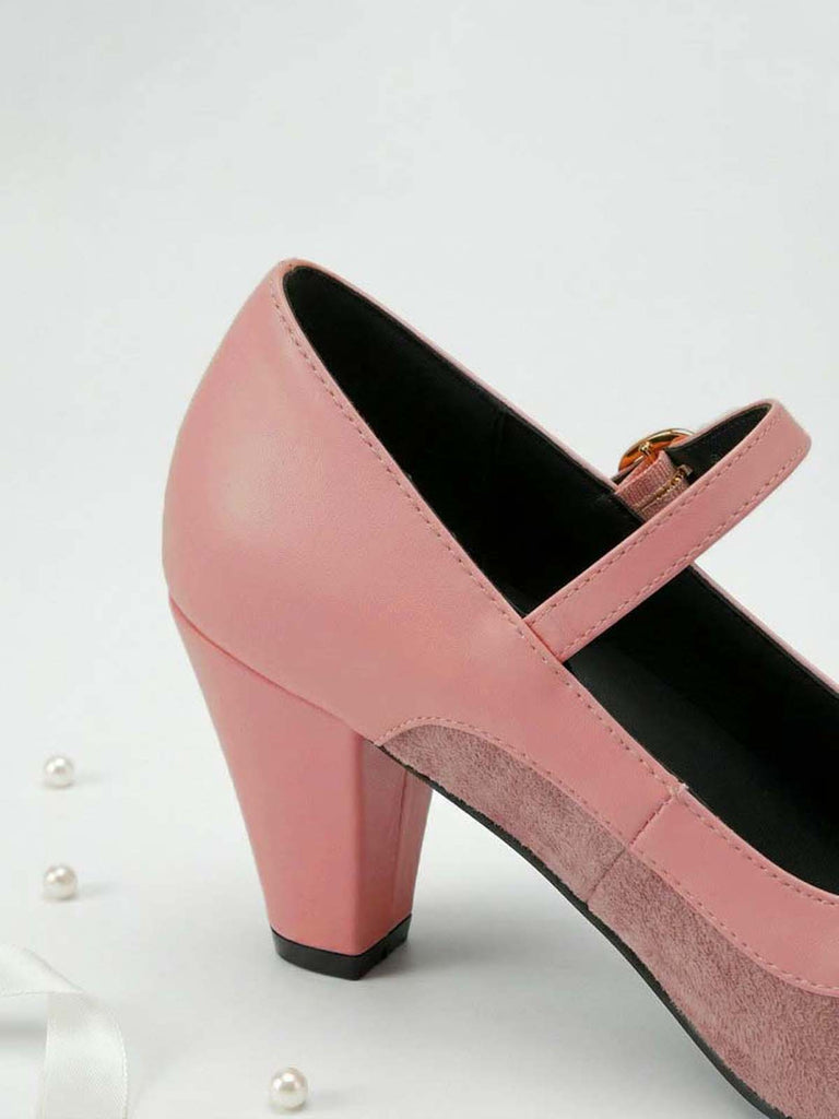 Vintage Pumps mit Spitz und Blockabsatz