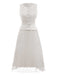 1960er Perle Taste Gürtel Ärmellos Plissiertes Kleid