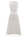 1960er Perle Taste Gürtel Ärmellos Plissiertes Kleid