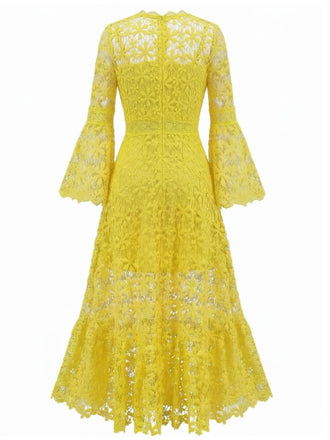 30er Maxikleid mit offenem Rücken und Spitze