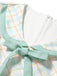 Gelbes & Blaues 50er Kleid mit Peter-Pan-Kragen und Schleife