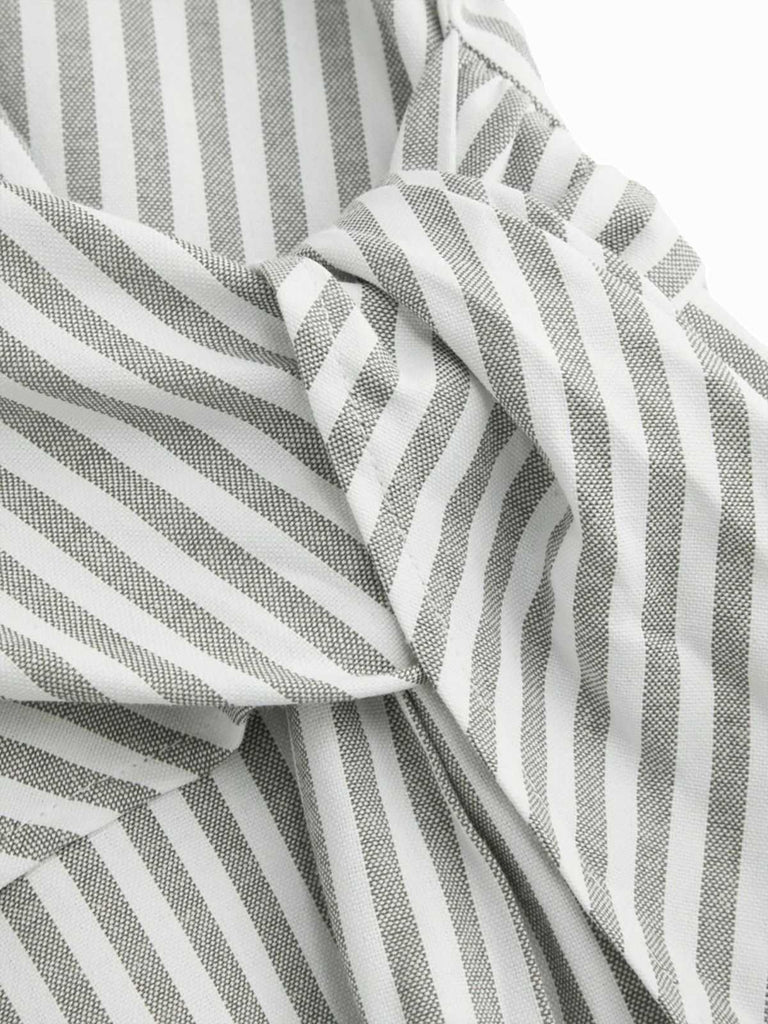 1940er V-Ausschnitt Streifen Taille-Tie Ärmellos Jumpsuit