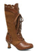 Vintage Schnürung Mittlere Ferse Brogue Knöchel Stiefel
