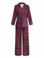Rot 1940er Weihnachten Plaid Pyjama Set