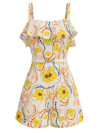 [Vorbestellung] Gelber Rüschen-Halter-Strampler aus den 1940er Jahren 2