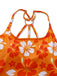 Orange 1960er Blumen Rückenfrei Bikini Set