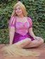 50er besticktes Korsett-Minikleid mit Meshärmeln und Krone
