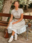 Braun 1940er Kleines Fensterkaro Plaid Kleid