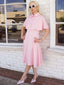 1950er Solide Revers Umhang Kleid