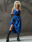 40er Kleid mit Sternennacht und eckigem Ausschnitt