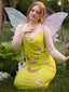 Grün Gelb 1970er Transparent Celestial Bestickt Pailletten Maxi Cover-Up Kleid