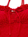 Rotes Tankini-Top mit Rüschendetails auf weißem Hintergrund
